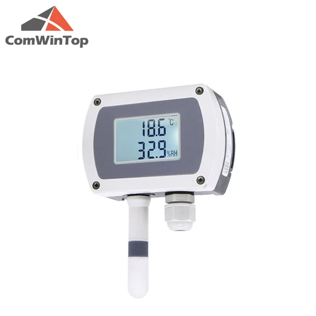 4-20mA RS485 Modbus wall-mounted temperature and humidity transmitter Sensor with display track installation 3