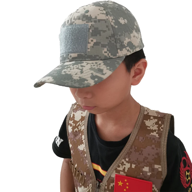 8-14 Yrs Kids Chirdren Outdoor Army Airsoft Combat Assault Baseball Cap Tactical Hiking CS Child Camouflage Cap Kid Boy Girl
