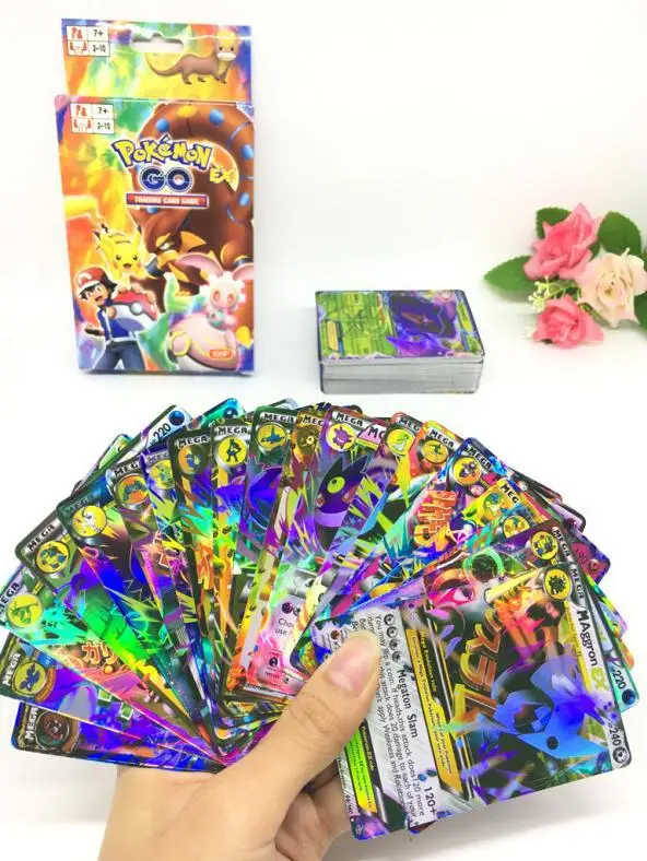 100 шт Мега флэш Покемон Kaarten TAKARA TOMY Pet Pokemon Kaarten De Nieuwste Pokemon Engels MEGA Kaart Kinderen Speelgoed