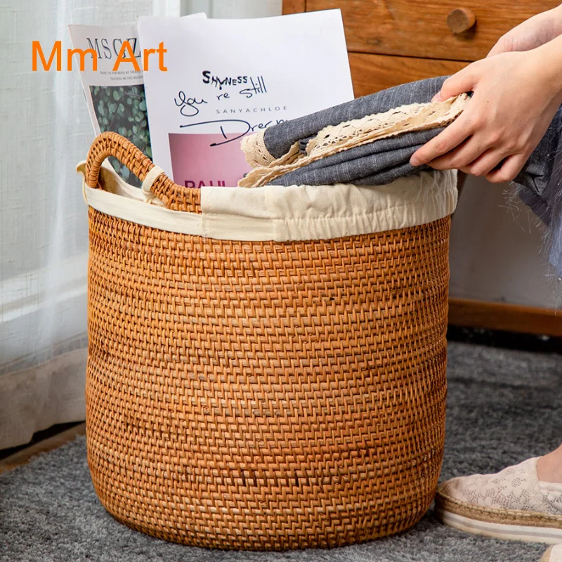 

Vietnam Rattan Laundry Basket Dirty Laundry Storage Bucket Weaved Storage Basket Dirty Clothes Basket