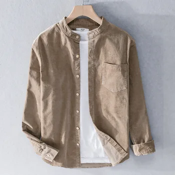 

Men's Long Sleeve Shirt Spring Fashion Solid Color Grey Shirt Men's Casual