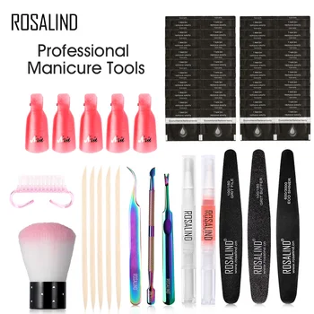 

Rosalind 25 Pcs Nail Poly Extension Gel Tool Kit Semi Permanent UV Gel Quick Manicure Phototherapy Gel Remover Beauty Tool Set