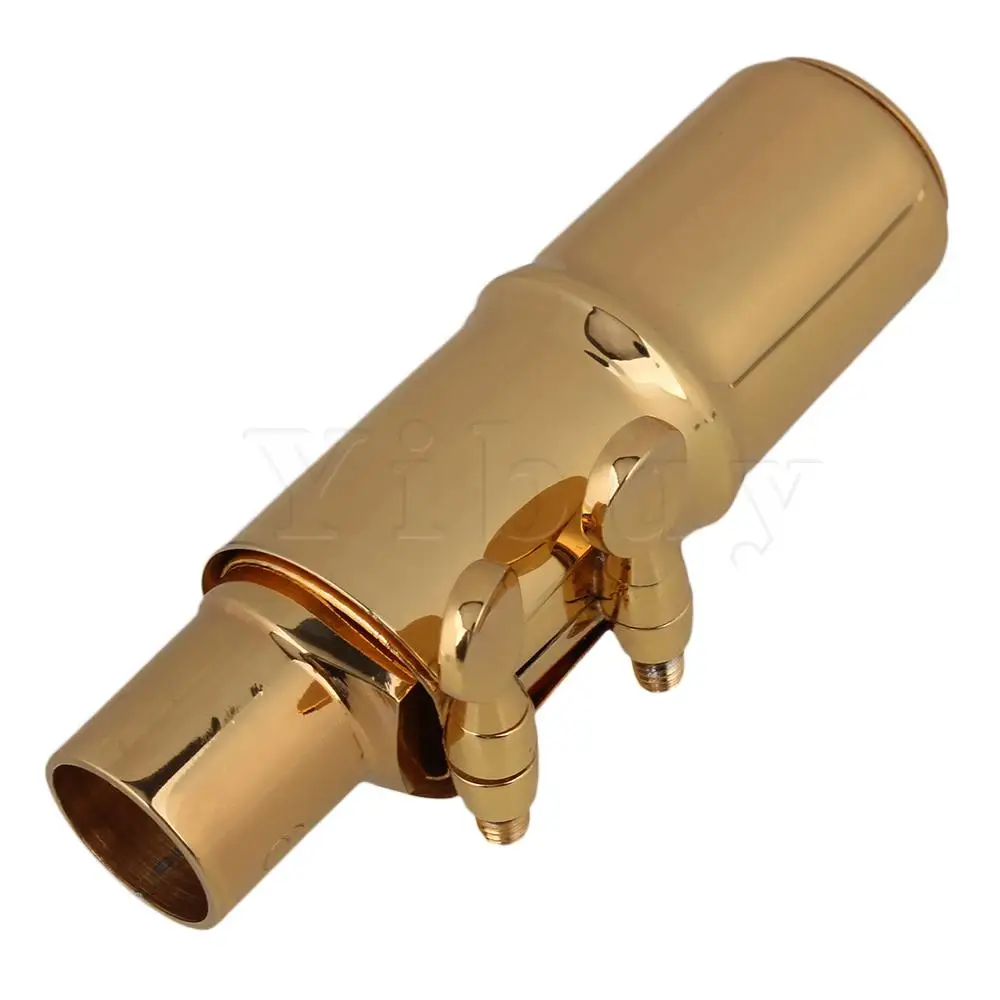 Yibuy 6# B-плоские мундштук саксофона сопрано с крышкой Ligature позолоченные