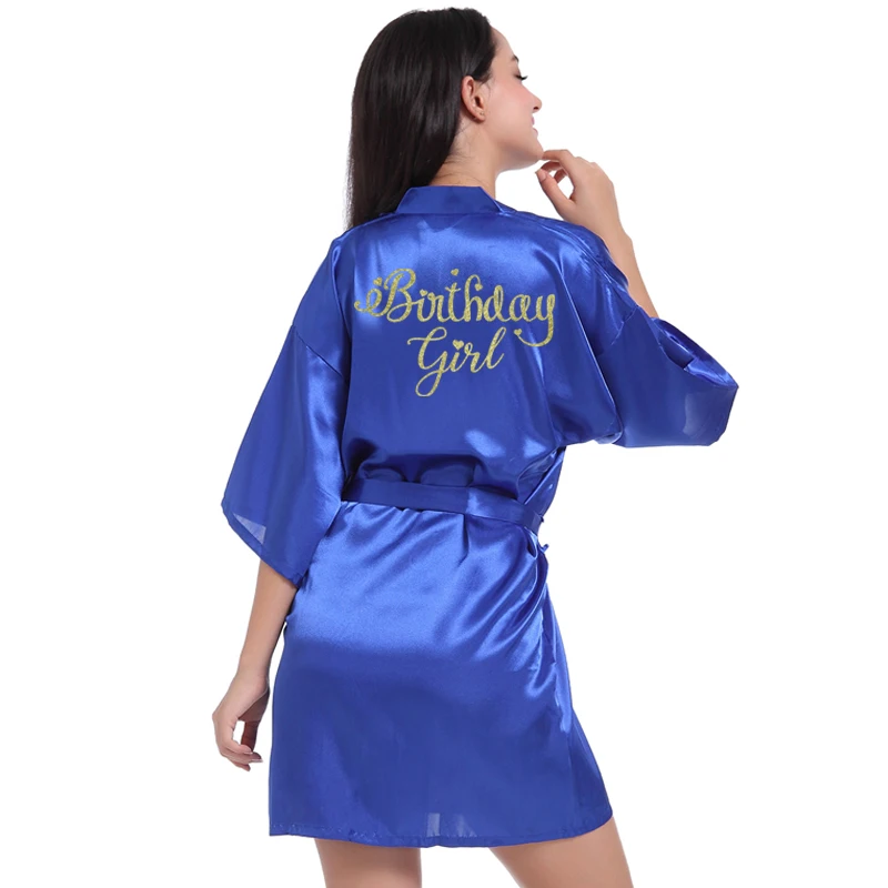 宝蓝色 birthday Girl 金色