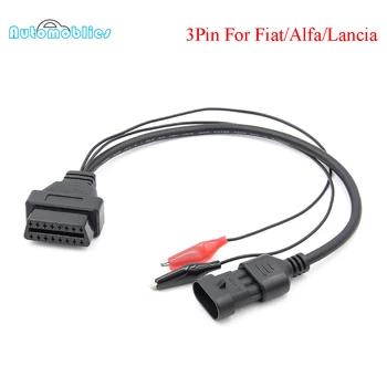 

New For Fiat 3 Pin Alfa Lancia to 16 Pin OBDII OBD2 obd-II connector Adapter Auto Car Cable obd for fiat 3pin Diagnostic Cable