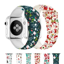 Silicone strap for Apple watch 5 band 44mm 40mm iwatch band 38mm 42mm Christmas watchband bracelet Apple watch 4 3 2 44/40/42/38