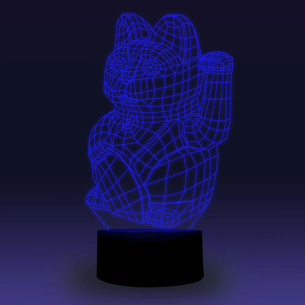 NiteApps 3D Манеки Неко/Счастливый Кот RGB светодиодный ночник настольная лампа иллюзия Лампа подарок на день рождения приложение/сенсорный