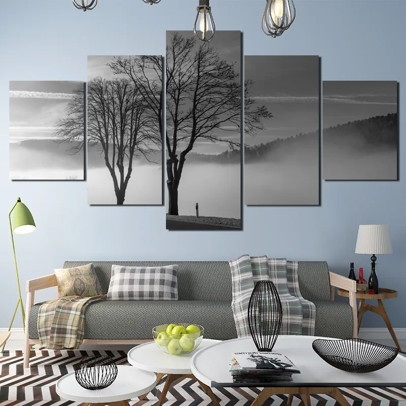 

Modern Scenery Decoration Painting Gray Clouds Mountain Waterproof Ink Poster Nordic Home Decor Living Room Frameless Style