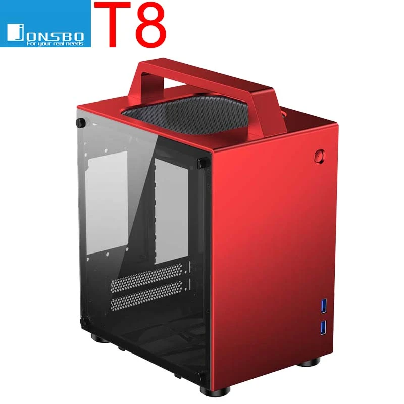 Jonsbo T8 Itx Portable Mini Aluminum Chassis Side Transparent Small Computer Handle Case Computer Cases Towers Aliexpress