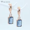 S&Z Fashion Geometric Square Colorful Resin Round Zirconia Dangle Earrings For Women Girl Wedding Party Personality Jewelry ► Photo 1/6