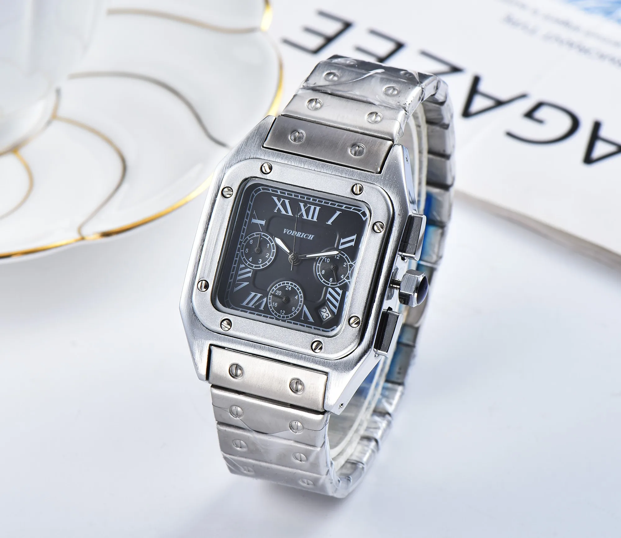 Мужские деловые часы, Международный Лидирующий бренд, полностью автоматические кварцевые часы, ремешок из нержавеющей стали, часы высокого класса atmosph - Цвет: 7