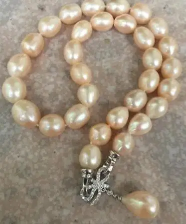 

south sea baroque gold pink pearl necklace pendant 18inch