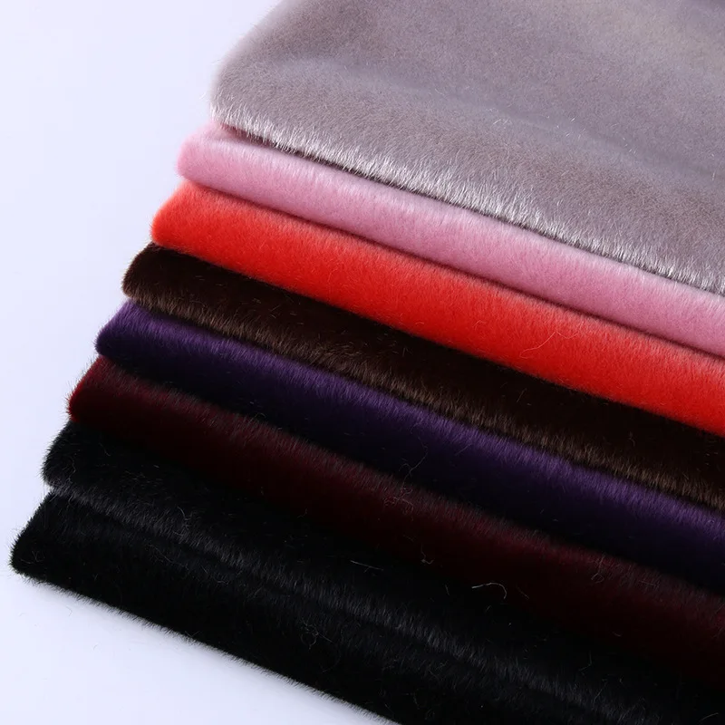 Искусственный мех новая норковая плюшевая ткань искусственная грива осенняя и зимняя одежда пальто ткань - Цвет: Черный
