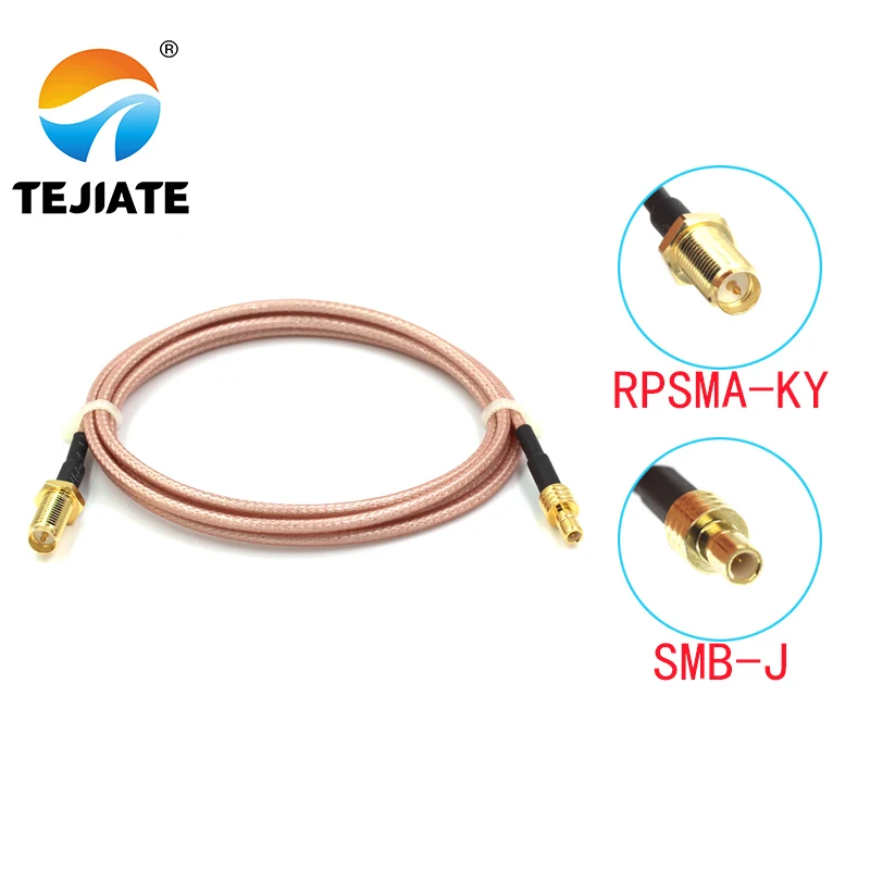 

1PCS TEJIATE Adapter Cable SMB To RPSMA Type SMB-J Convert RPSMA-KY 8-90CM 1M 1.5M 2M Length Connector RG316 Wire