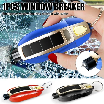 

Car Safety Hammer Mini Multi-Function Emergency Window Breaker Keychain With Cutter Car Safety Products Car Styling