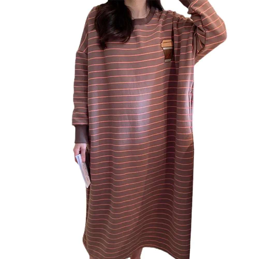Women Autumn Winter Dress Fashion Thicken Warm Loose Cartoon Cute Oversized Pajamas Nightwear Winter