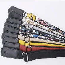 Ремень для гитары из нейлона для акустической электрогитары и бас многоцветный гитарный ремень Регулируемый цветной печатный нейлоновый ремень