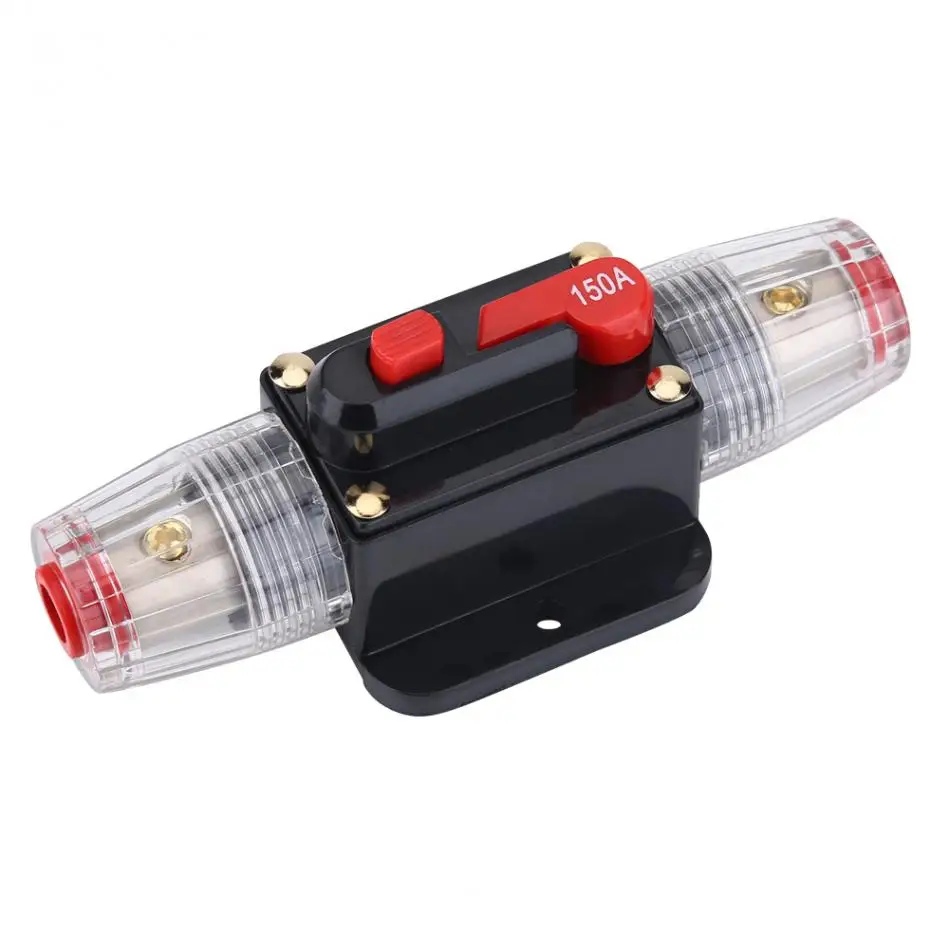 

Circuit Breaker Fuse Holder Car Modified Audio 150A Circuit Breaker Manual Reset Switch Fuse Holder