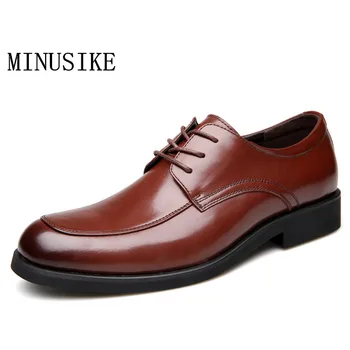 

2020 Men Leather Shoes Oxford Genuine Leather Men's Dress Shoes Business Flat Shoes Breathable Men's Banquet Wedding Shoes