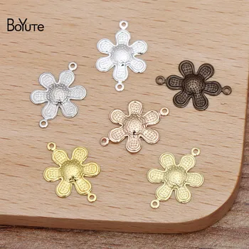 

BoYuTe (200 Pieces/Lot) 12MM Metal Brass Sun Flower Charms Connector Diy Hand Made Jewelry Findings Components
