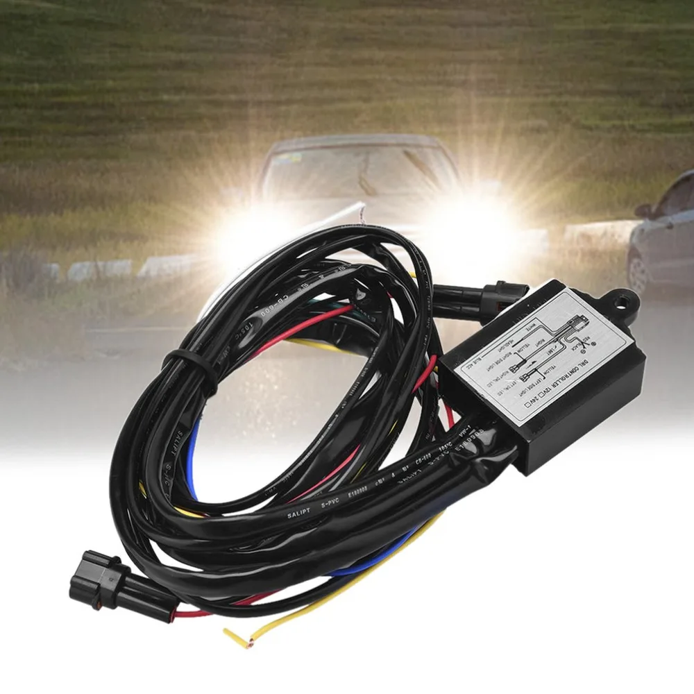 

Multi-function Daytime Running LED Light Relay Harness Control DRL On Off Dimmer Car Daytime Running Lights Controller