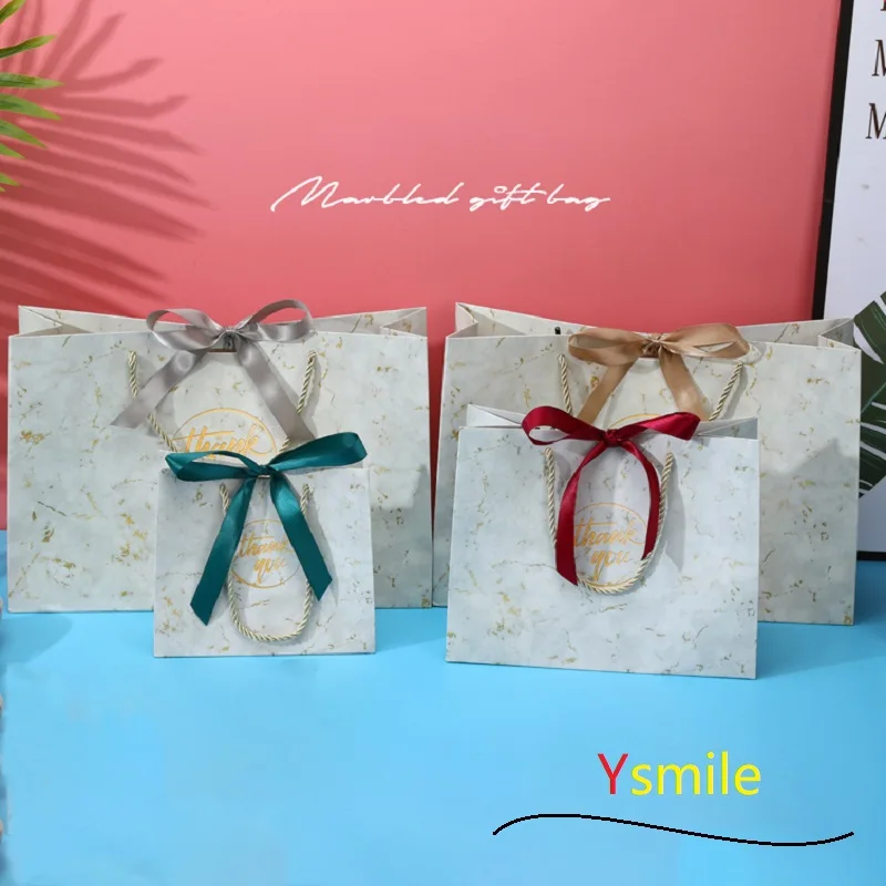 

Thank You Paper Bag Clothing Bag Gift Bag Shopping Bag Party Favor 10 pcs with Handle with Ribbon