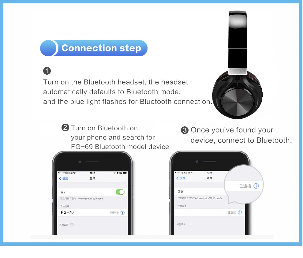 Bluetooth гарнитура с глубоким басом, складные наушники для домашнего кинотеатра, гарнитура для компьютера, ПК, MP3, музыка для iPhone, Xiaomi, поддержка TF карты
