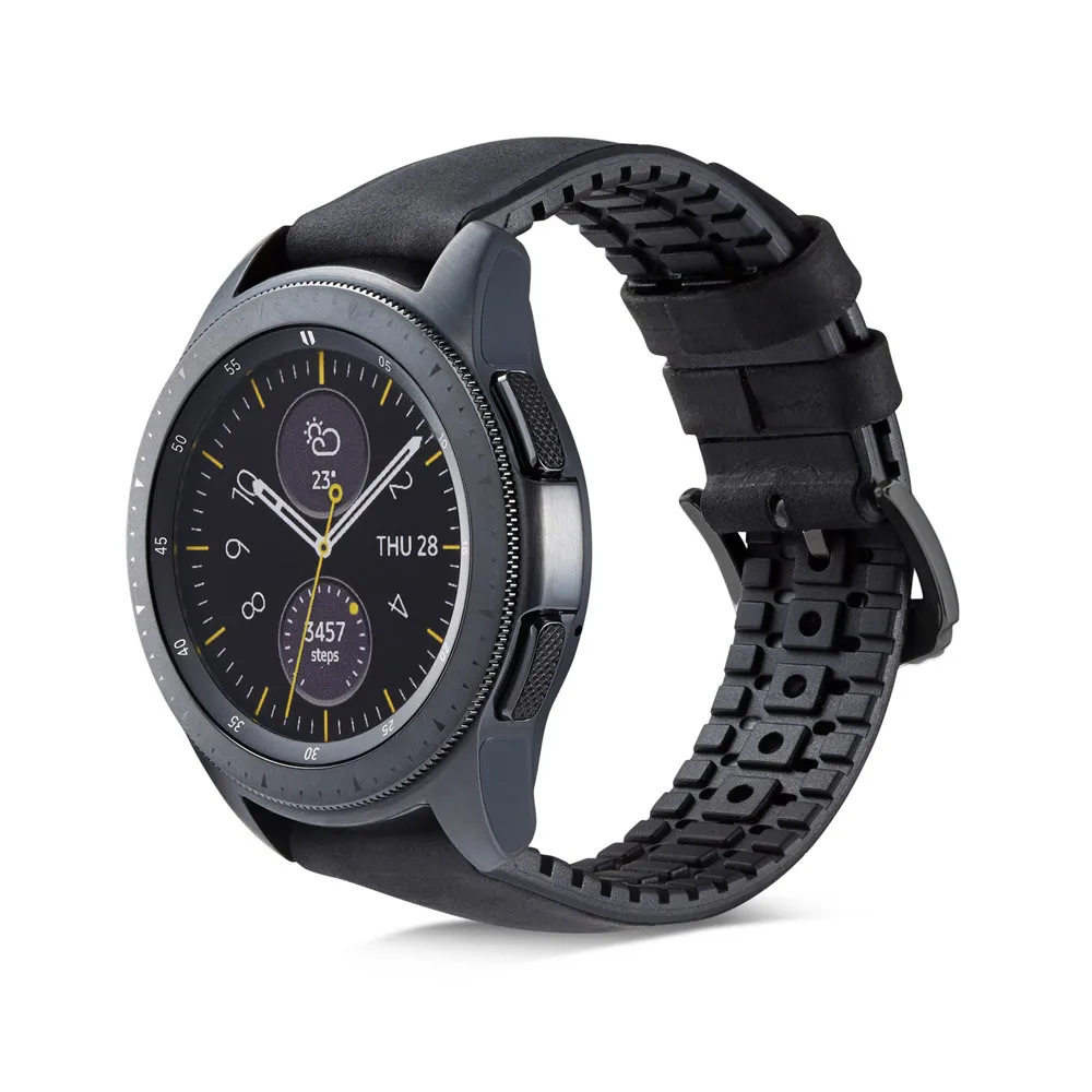 A Силиконовый+ кожаный ремешок для samsung Galaxy Watch 42 мм 46 мм Быстрый выпуск 18 мм 20 мм 22 мм ремешок для часов gear S2 S3 ForAmazfit Bip - Цвет ремешка: A