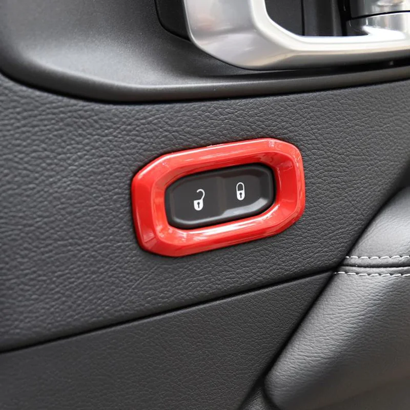 Подходит для 18 Jeep Wrangler JL ABS автомобильный Внутренний дверной замок кнопка включения Крышка отделка 2 шт