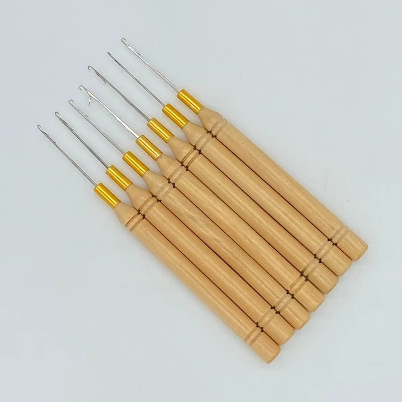 Hair extensions tool wood hook pulling needle 20 pcs for 2.9mm nano ring