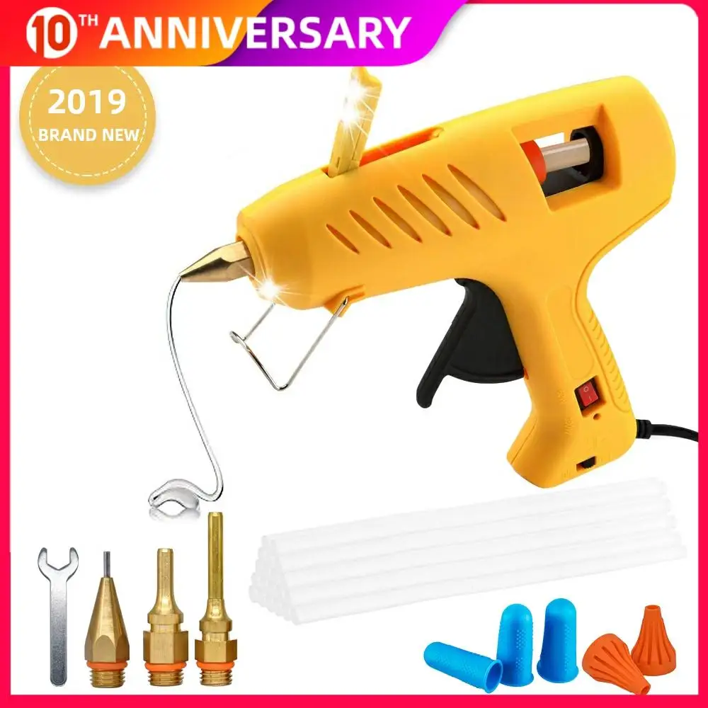 

Hot Glue Gun with LED Lights, 60/100W Full Size Dual Power DIY Tool with Finger Tips for Arts Crafts, Christmas Decoration Gifts