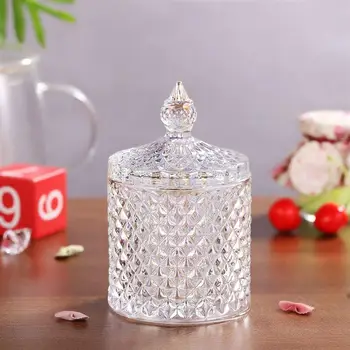 

1 Pc Glass Candy Box Fashion Portable Wave Snacks Storage Container Biscuit Holder Cookies Jar for Banquet Home Party