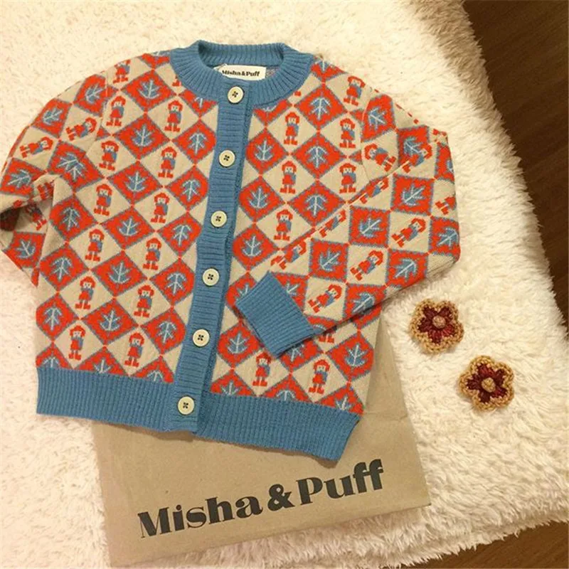 Misha and Puff/Детские винтажные вязаные свитера для девочек красивые детские зимние топы для маленьких девочек, модные свитера и юбки Misha Puff