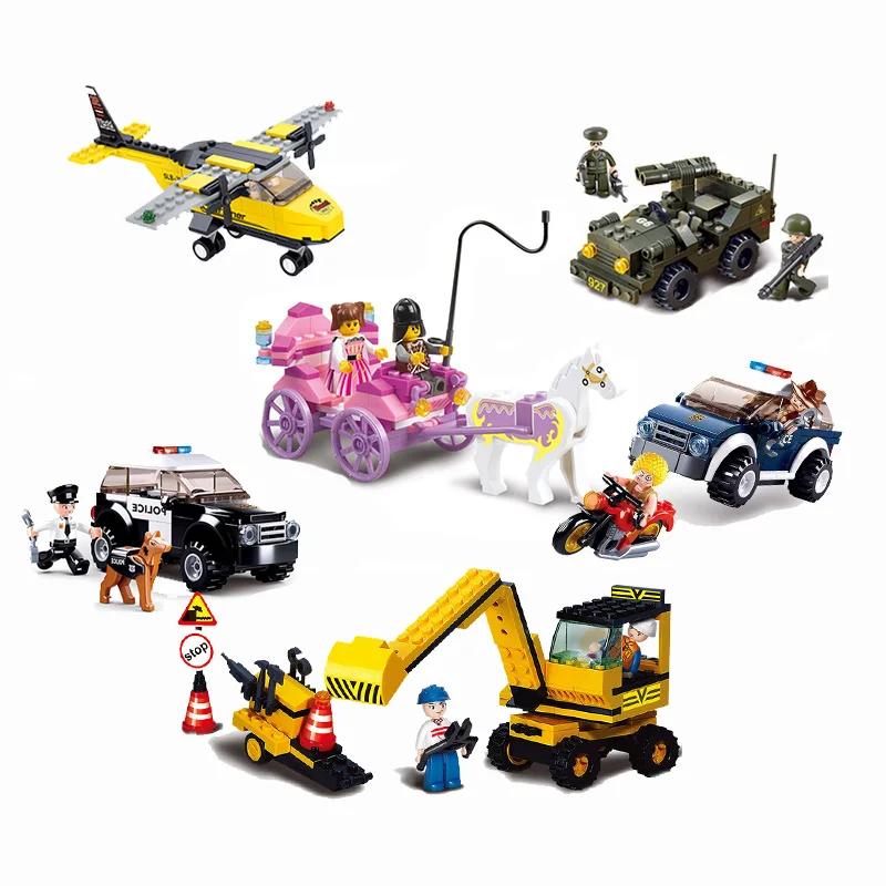 

City Traffic Military Armored Truck Car Aircraft Model Figure Building Block Compatible City Friend Bircks Toy for Children Gift