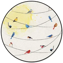 Птицы на проволоке милые животные круглый ковер очиститель кухня коврики гостиная пол коврики двери банкет