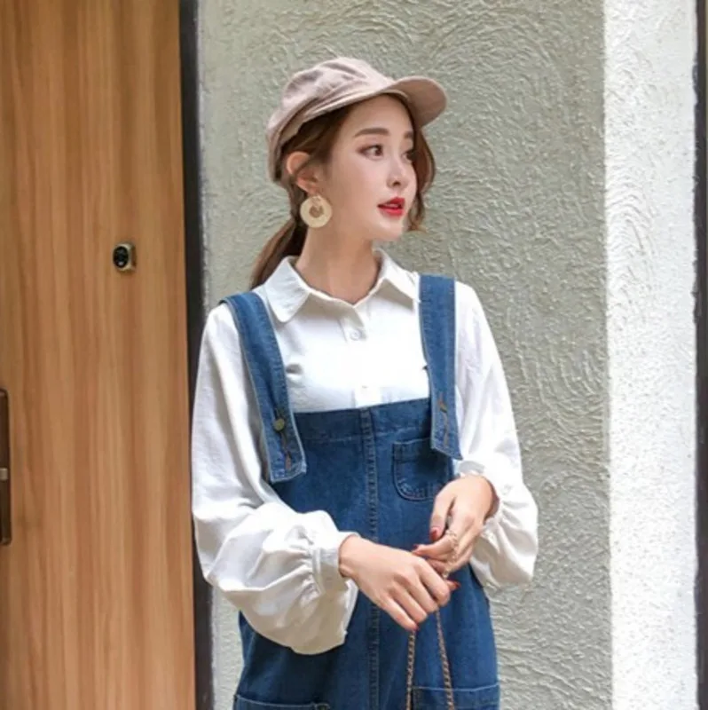 Pregnant Women's Wear Loose-fitting Jeans Straps Pants Wide-legged Nine-minute Ropa Mujer Maternity Pregnancy Cotton