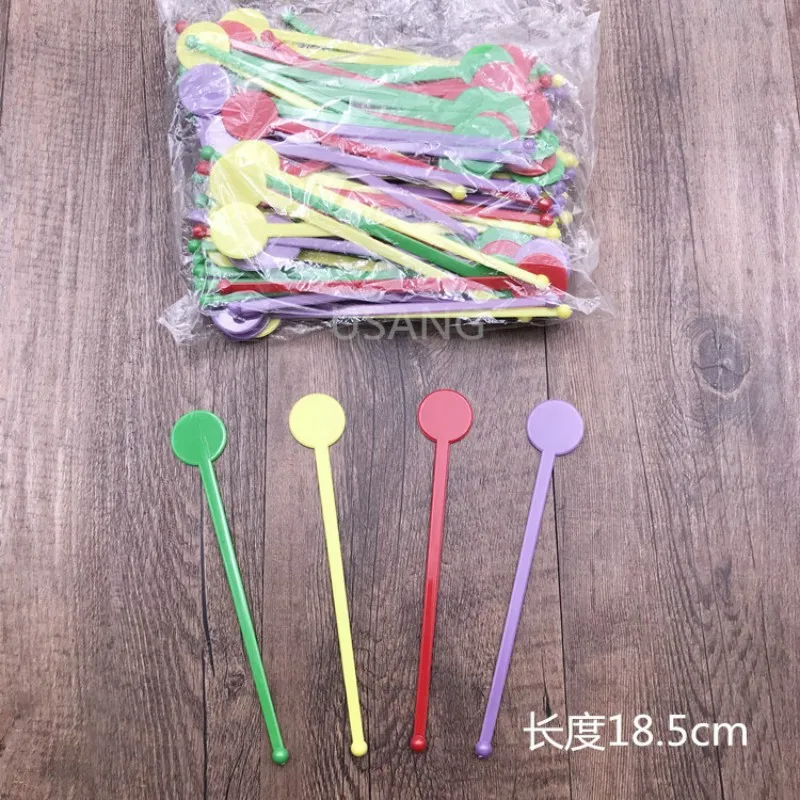 Bar Tools Plastic Color Round Head Stir Stirrers, Juice, Cocktail Drink Mixer, Swizzle Stick, 400 Pcs, Lot