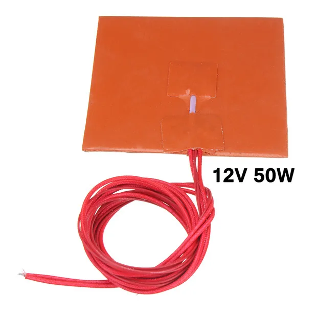 100x100 мм 12V 50W силиконовый нагреватель нагревательный элемент Pad и Термистор для 3d принтера IP65