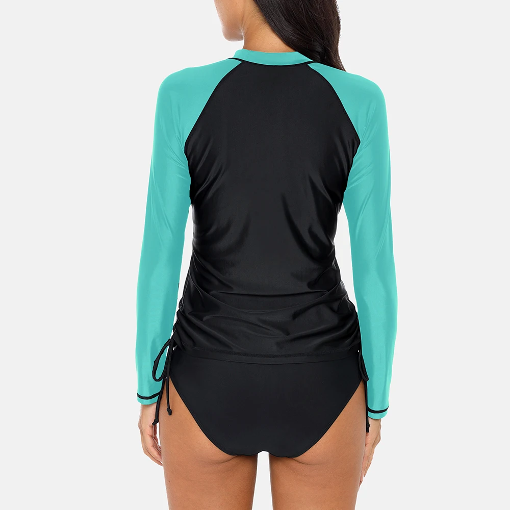 Charmleaks женские сыпи гидрокуртки одежда для плавания с длинным рукавом Rashguard топ с боковой повязкой для серфинга Топ Дайвинг рубашка купальник UPF 50