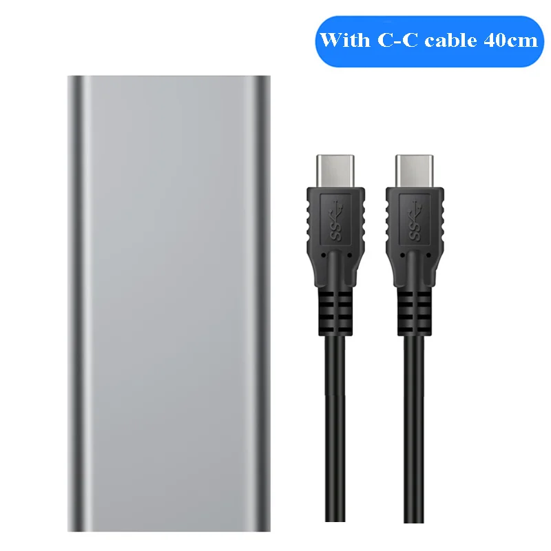 M2 SSD чехол NVME корпус M.2 для usb type C 3,1 SSD адаптер для NVME PCIE SSD Disk Box M.2 чехол SSD - Цвет: with C-C cable