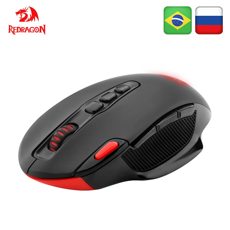 Prezzo Redragon SQUALO M688 Mouse Da Gioco Wireless programmabile 5000 DPI 10 pulsanti ergonomico per overwatch gamer Mouse del computer portatile del PC del computer