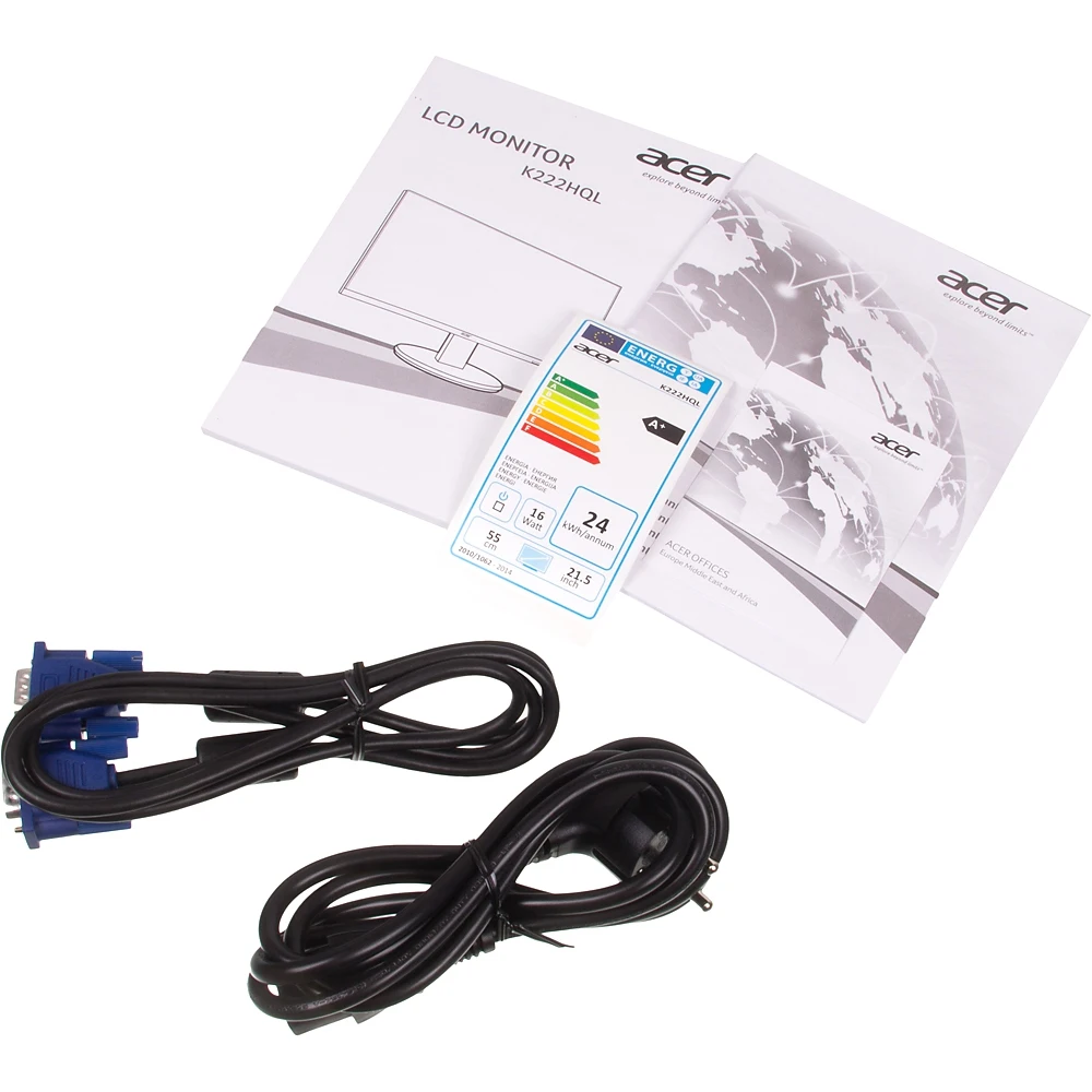 Монитор Acer 21.5" K222HQLCbid черный IPS LED 4ms 16:9 DVI HDMI Mat 250cd