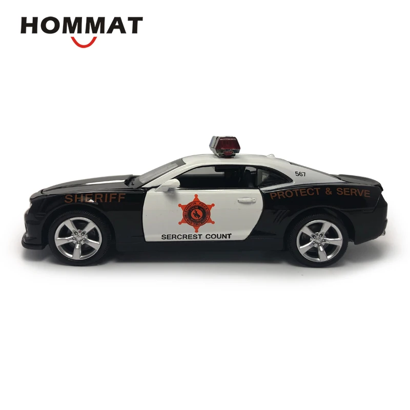 Hommate 1:32 Масштаб Chevrolet Camaro полицейская Игрушечная машина из сплава модели металл, полученный литьем под давление и Игрушечная модель автомобиля автомобили игрушки для детей