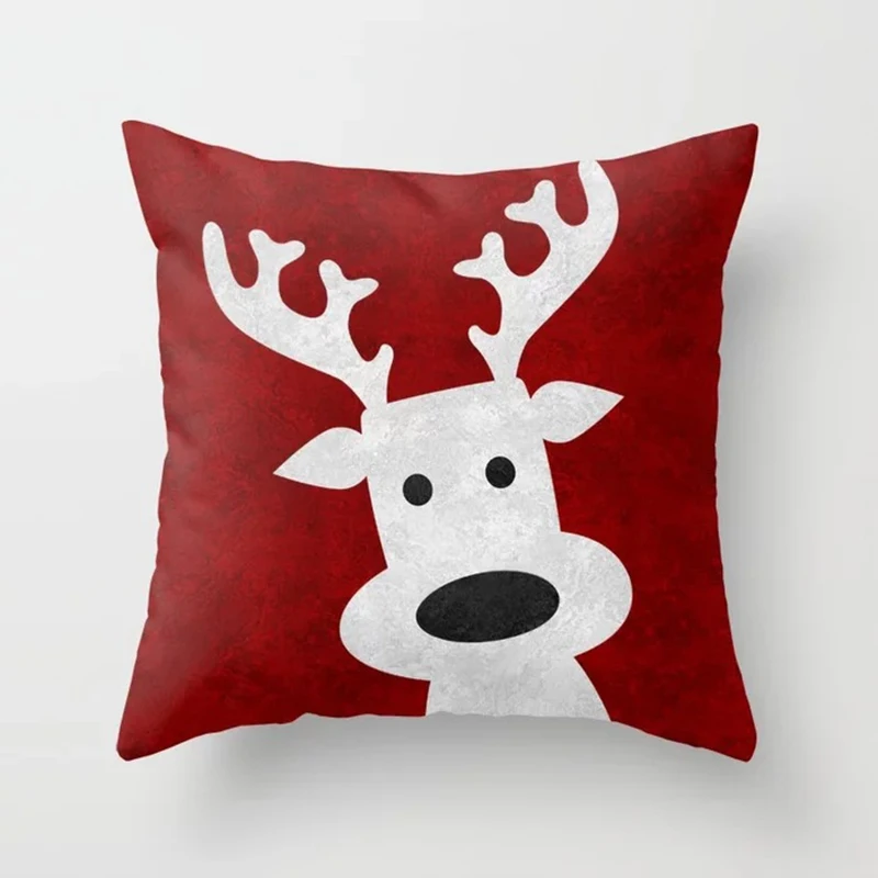 Christmas Pillow Cartoon Geometric Cushions Case Christmas Home Decorative Cushion For Sofa Xmas DIY Soft Hug Pillowcase - Color: 9