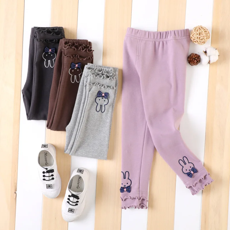 

2019 Spring New Style Girls Sibirica Bunny Bow Double Layer Lace Leggings Children Crawler
