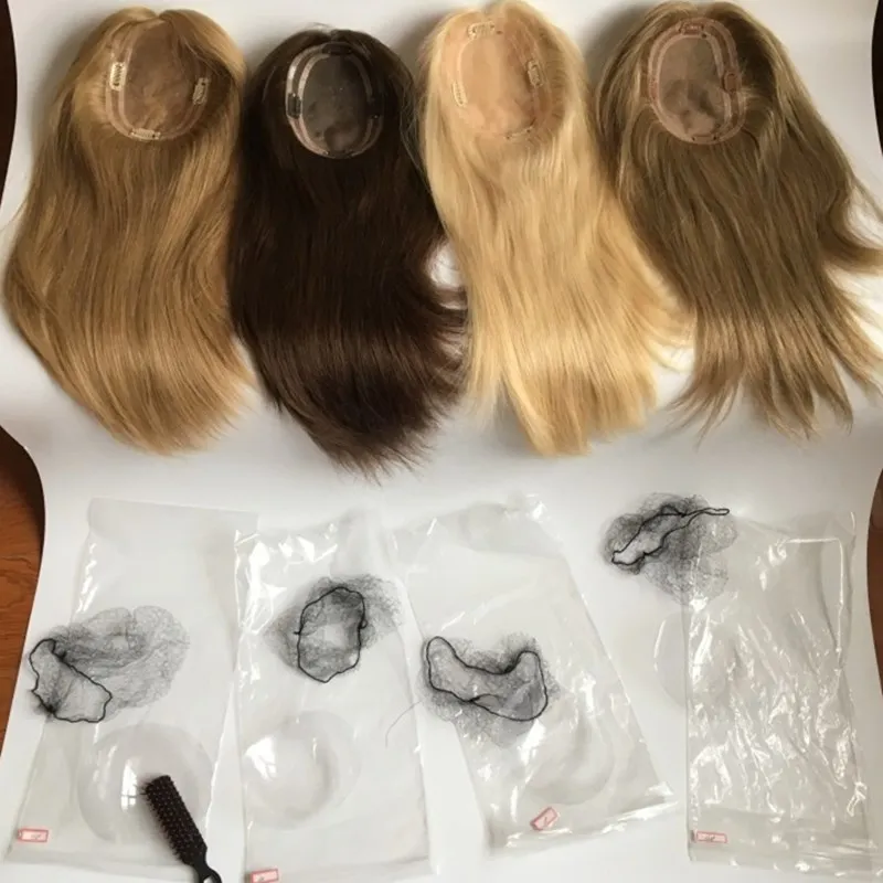 Base de Cabelo Peças para Mulheres Judeu com Frete Mono Humano Brancas Moda Hanged Topper Grátis