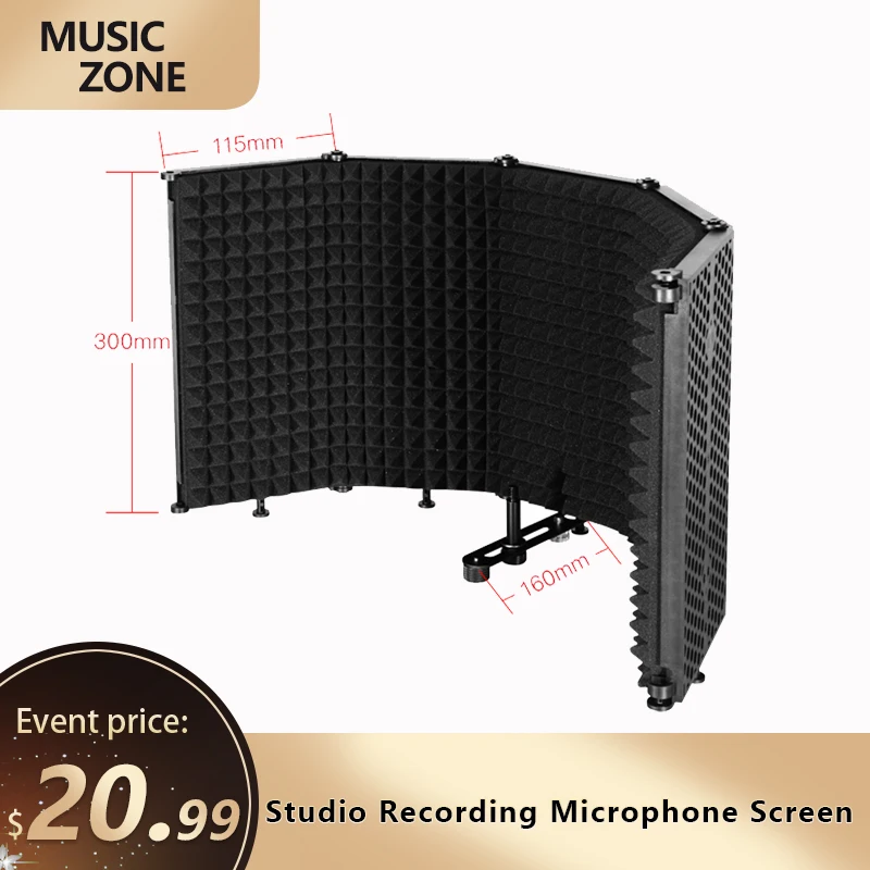 Professional Studio Recording Microphone Isolation Shield Filter
