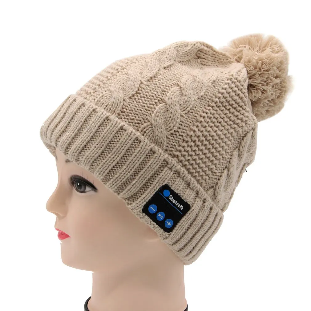 Беспроводная умная музыкальная шапка, эластичная Женская хлопковая вязаная спортивная зимняя теплая шапка для бега, Шапка-бини