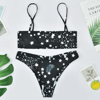

2020 Swimwear Women Summer Star Print Bikini Set Sexy Tankini Set Female Swimsuits Ladies Beach Bathing Suit Maillot De Bain