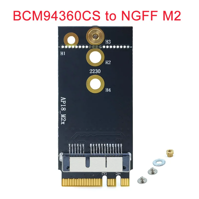 Адаптер для ключей A/E BCM94360CS2 BCM943224PCIEBT2, модуль карты 12 + 6 Pin, Беспроводная скорость Wi-Fi для разъема NGFF 2230 м, 2